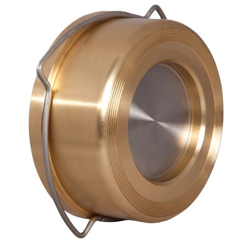 Brass disc type check valve front view