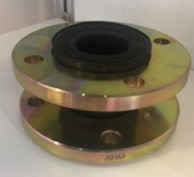 Steel flanged rubber expansion joint front view