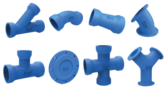 Ductile iron fittings for water supply and pipeline systems